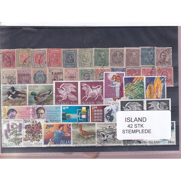 Island Samling 42 forskellige Stemplet/ustemplet