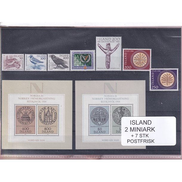Island - 2 Miniark + 7 Stk. -  Postfrisk