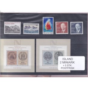 Island - 2 Miniark + 5 Stk. -  Postfrisk