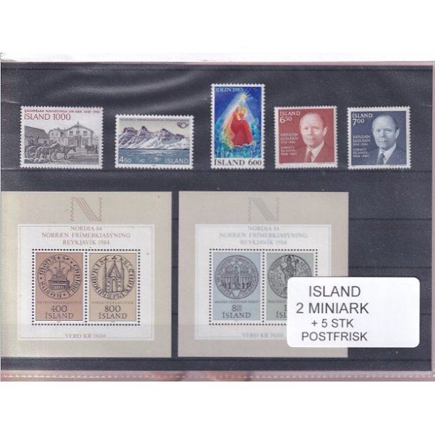 Island - 2 Miniark + 5 Stk. -  Postfrisk