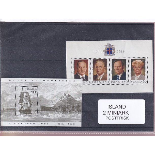 Island - 2 Miniark Postfrisk