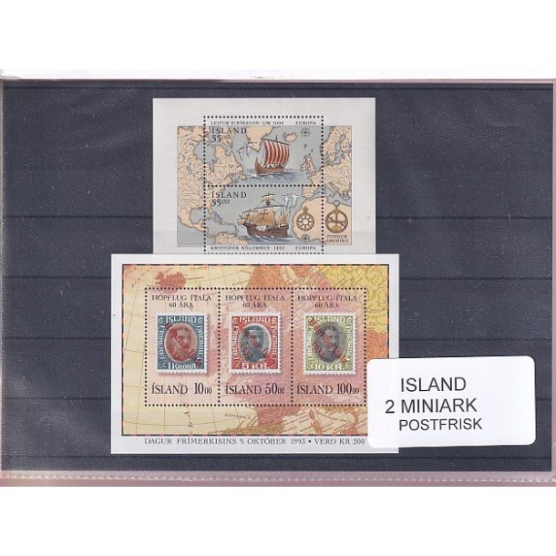 Island - 2 Miniark Postfrisk