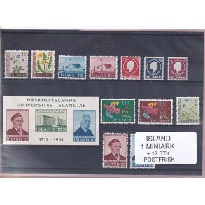 Island - 1 Miniark + 12 Stk. - Postfrisk