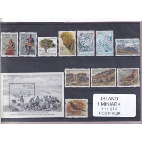 Island - 1 Miniark + 11 Stk. - Postfrisk