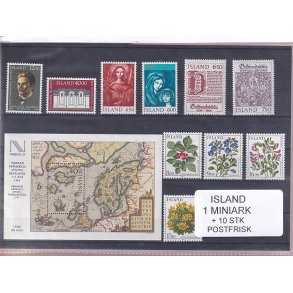 Island - 1 Miniark + 10 Stk. - Postfrisk