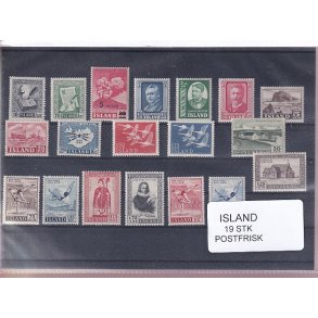Island Samling - 19 Stk. - Postfrisk