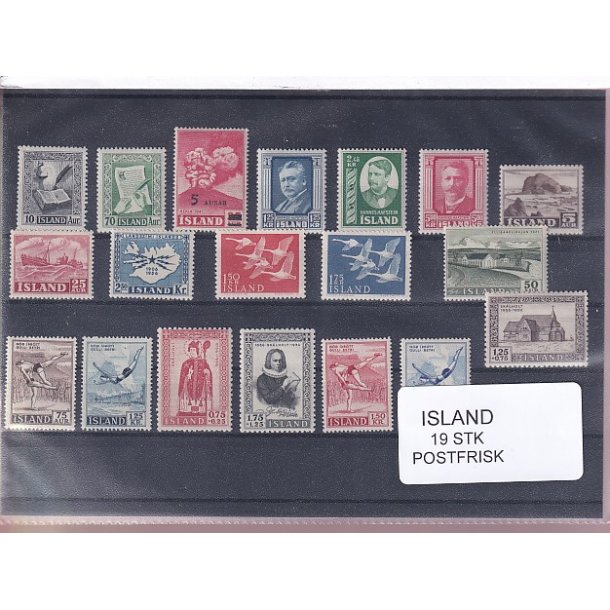 Island Samling - 19 Stk. - Postfrisk
