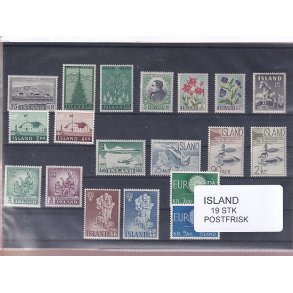 Island Samling - 19 Stk. - Postfrisk