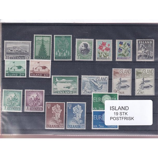 Island Samling - 19 Stk. - Postfrisk