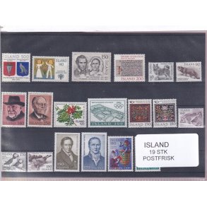 Island Samling - 19 Stk. - Postfrisk