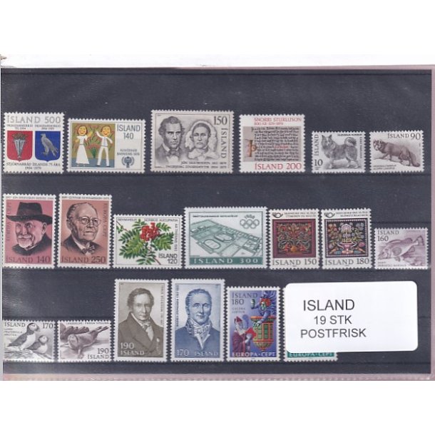 Island Samling - 19 Stk. - Postfrisk