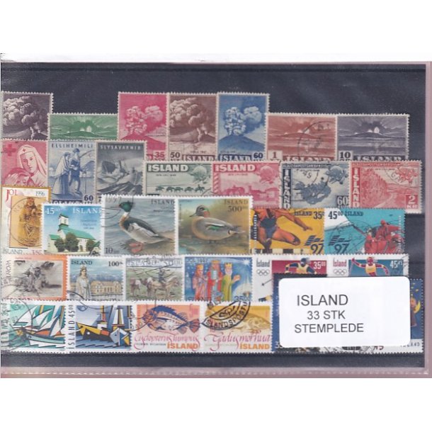Island Samling 33 forskellige Stemplet/Ustemplet