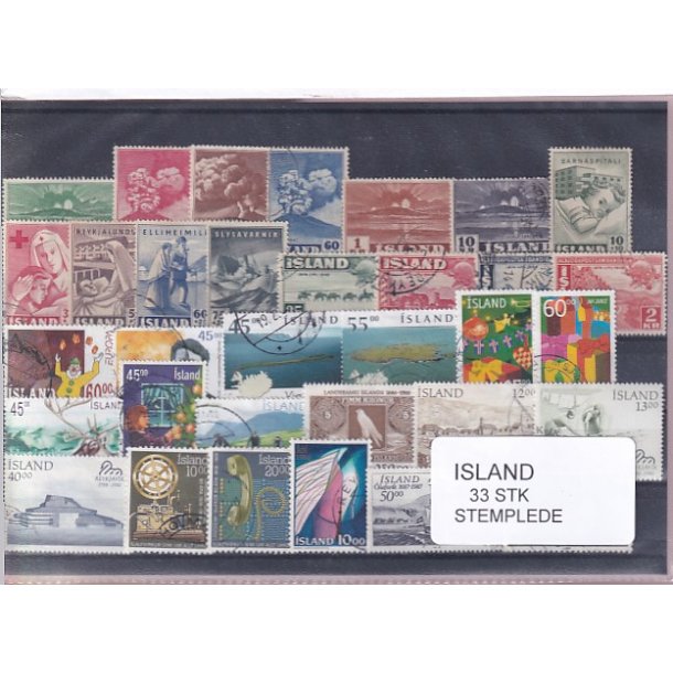 Island Samling 33 forskellige Stemplet/Ustemplet