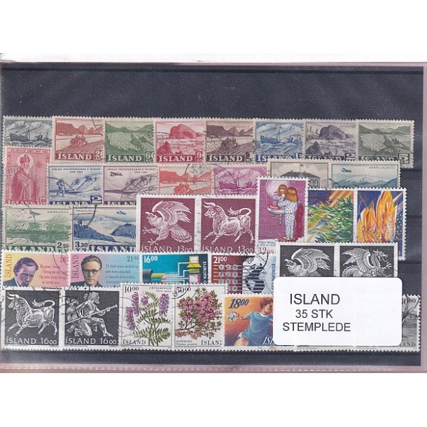 Island Samling 35 forskellige Stemplet/Ustemplet