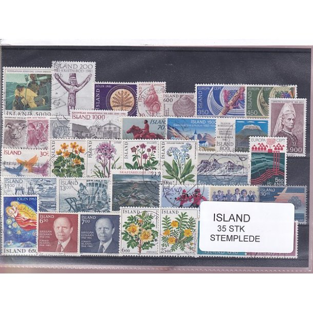 Island Samling 35 forskellige Stemplet/Ustemplet