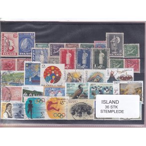 Island Samling 36 forskellige Stemplet/Ustemplet