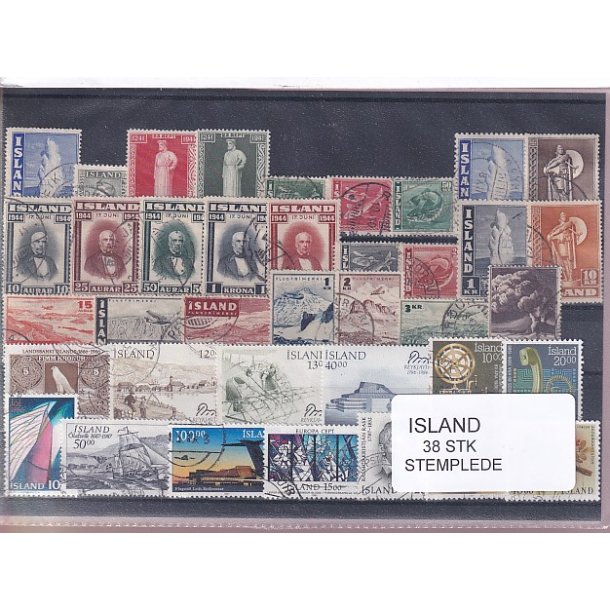 Island Samling 38 forskellige Stemplet/Ustemplet