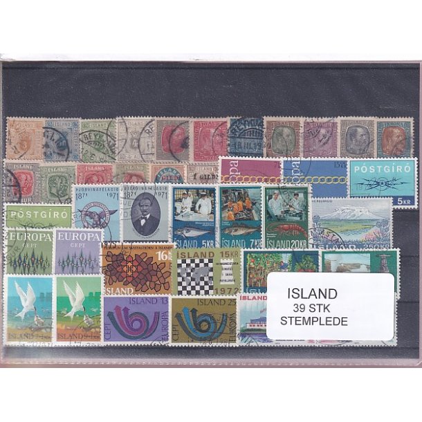 Island Samling 39 forskellige Stemplet/Ustemplet