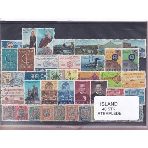 Island Samling 40 forskellige Stemplet/Ustemplet