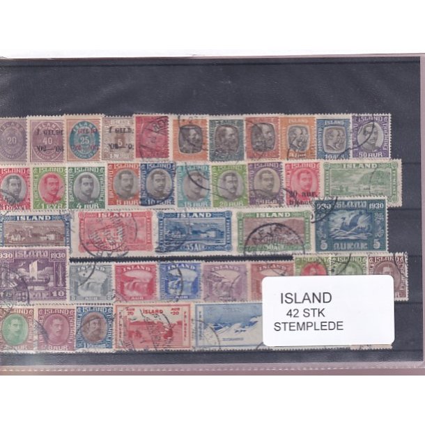 Island Samling 42 forskellige Stemplet