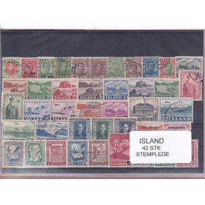 Island Samling 42 forskellige Stemplet