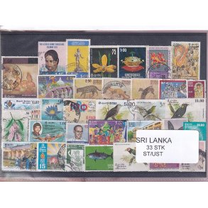 Sri Lanka Samling - 33 Stk. Stempler/Ustemplet
