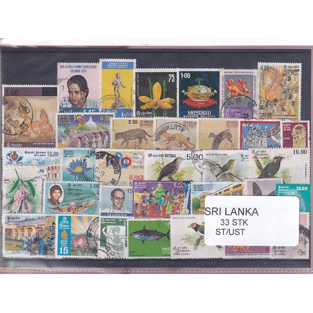 Sri Lanka Samling - 33 Stk. Stempler/Ustemplet
