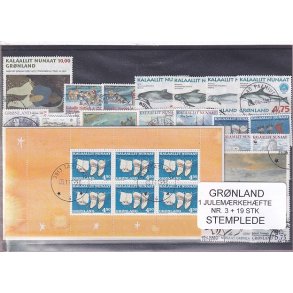 Grnland - Julemrkehfte Nr. 3 + 19 Stk. - Stemplet