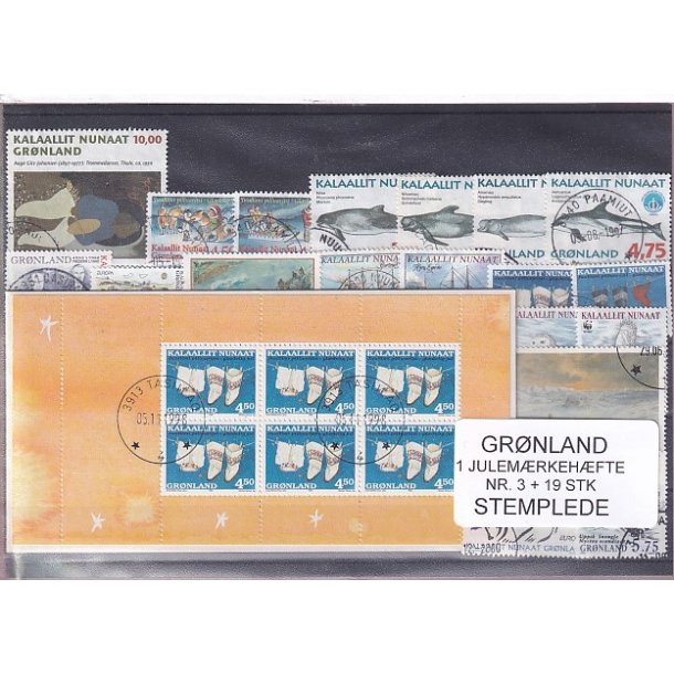 Grnland - Julemrkehfte Nr. 3 + 19 Stk. - Stemplet