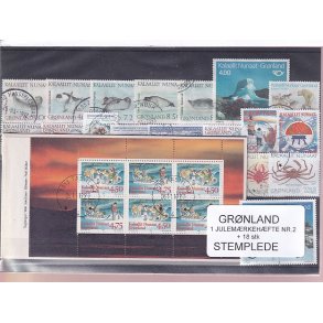 Grnland - Julemrkehfte Nr. 2 + 18 Stk. - Stemplet