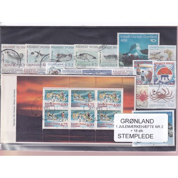 Grnland - Julemrkehfte Nr. 2 + 18 Stk. - Stemplet