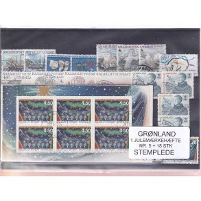 Grnland - Julemrkehfte Nr. 5 + 18 Stk. - Stemplet