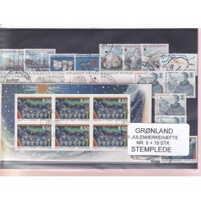 Grnland - Julemrkehfte Nr. 5 + 18 Stk. - Stemplet