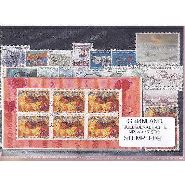 Grnland - Julemrkehfte Nr. 4 + 17 Stk. - Stemplet