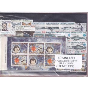 Grnland - Julemrkehfte Nr. 1 + 19 Stk. - Stemplet
