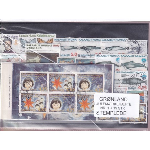 Grnland - Julemrkehfte Nr. 1 + 19 Stk. - Stemplet