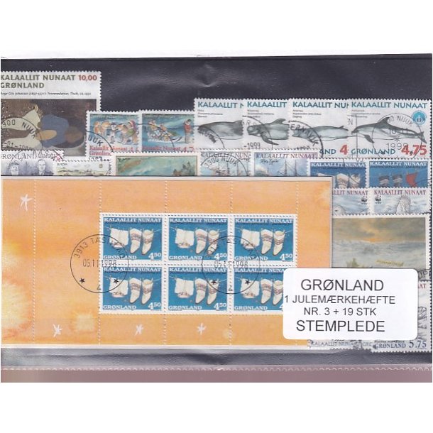 Grnland - Julemrkehfte Nr. 3 + 19 Stk. - Stemplet