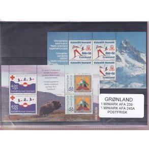 Grnland - 2 Stk. Miniark  AFA 239 + 245A - Postfrisk
