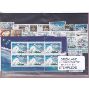 Grnland - Julemrkehfte Nr. 6 + 17 Stk. - Stemplet