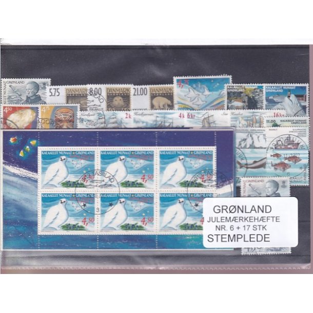 Grnland - Julemrkehfte Nr. 6 + 17 Stk. - Stemplet