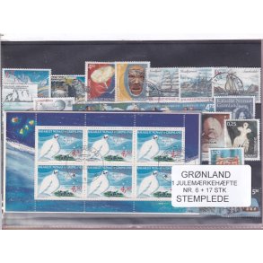 Grnland - Julemrkehfte Nr. 6 + 17 Stk. - Stemplet
