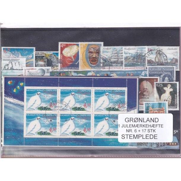 Grnland - Julemrkehfte Nr. 6 + 17 Stk. - Stemplet