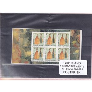 Grnland - Frimrkehfte Nr. 9 - AFA 274 - 375 - Postfrisk