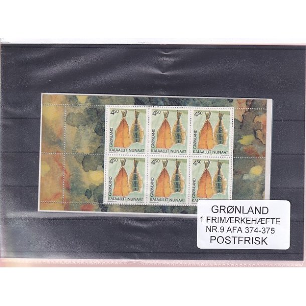 Grnland - Frimrkehfte Nr. 9 - AFA 274 - 375 - Postfrisk