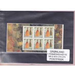 Grnland - Frimrkehfte Nr. 9 - AFA 274 - 375 - Postfrisk