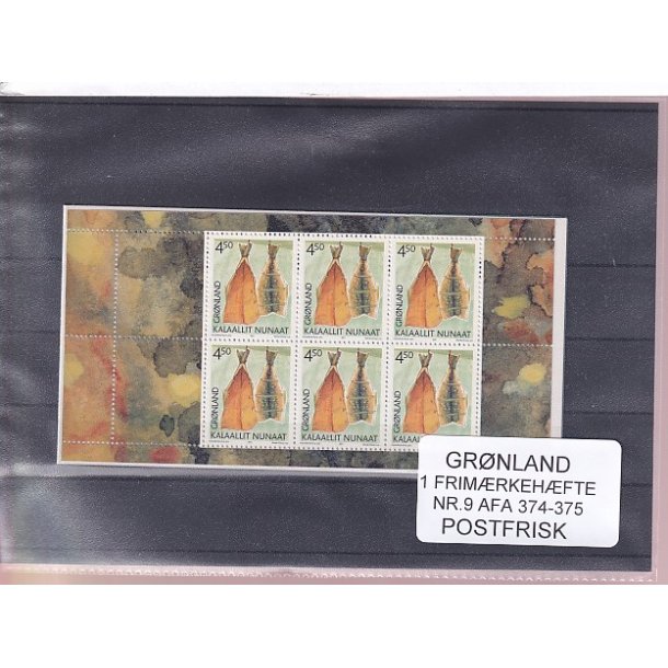 Grnland - Frimrkehfte Nr. 9 - AFA 274 - 375 - Postfrisk
