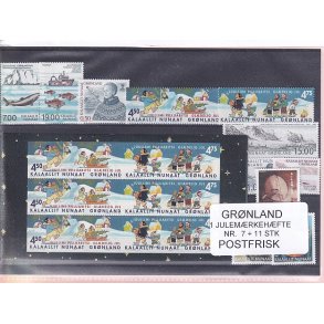 Grnland - Julemrkehfte Nr. 7 + 11 Stk. - Postfrisk