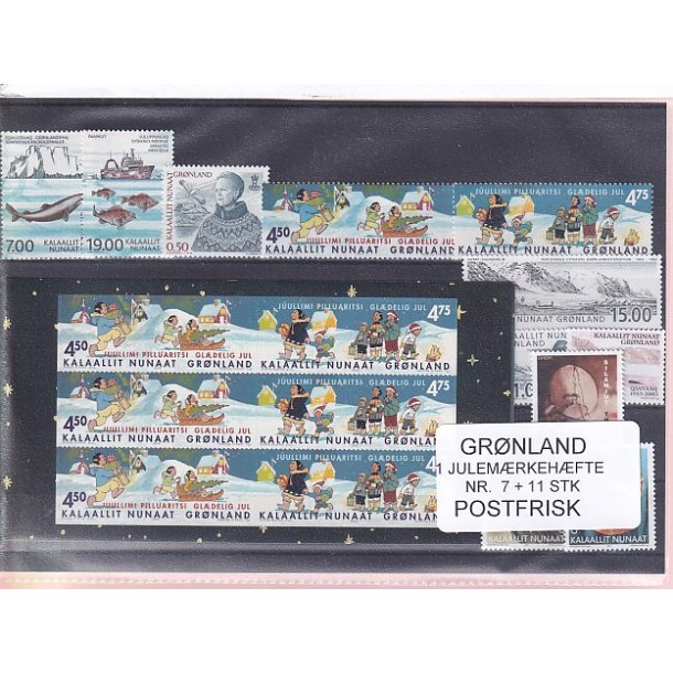 Grnland - Julemrkehfte Nr. 7 + 11 Stk. - Postfrisk