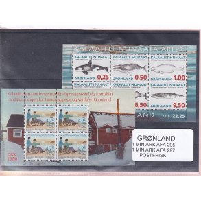Grnland - 2 Stk. Miniark  AFA 295 + 297 - Postfrisk