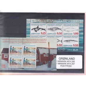 Grnland - 2 Stk. Miniark  AFA 295 + 297 - Postfrisk